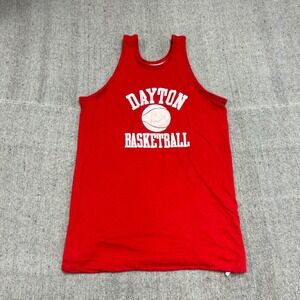 Vintage Dayton Basketball‎ Tank Top Mens Large Red 1980s Champion Double Face